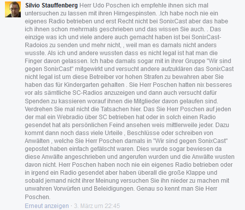S. Stauffenberg - Lüge zu angeblichen Fälschungen in Sachen SoniXCast